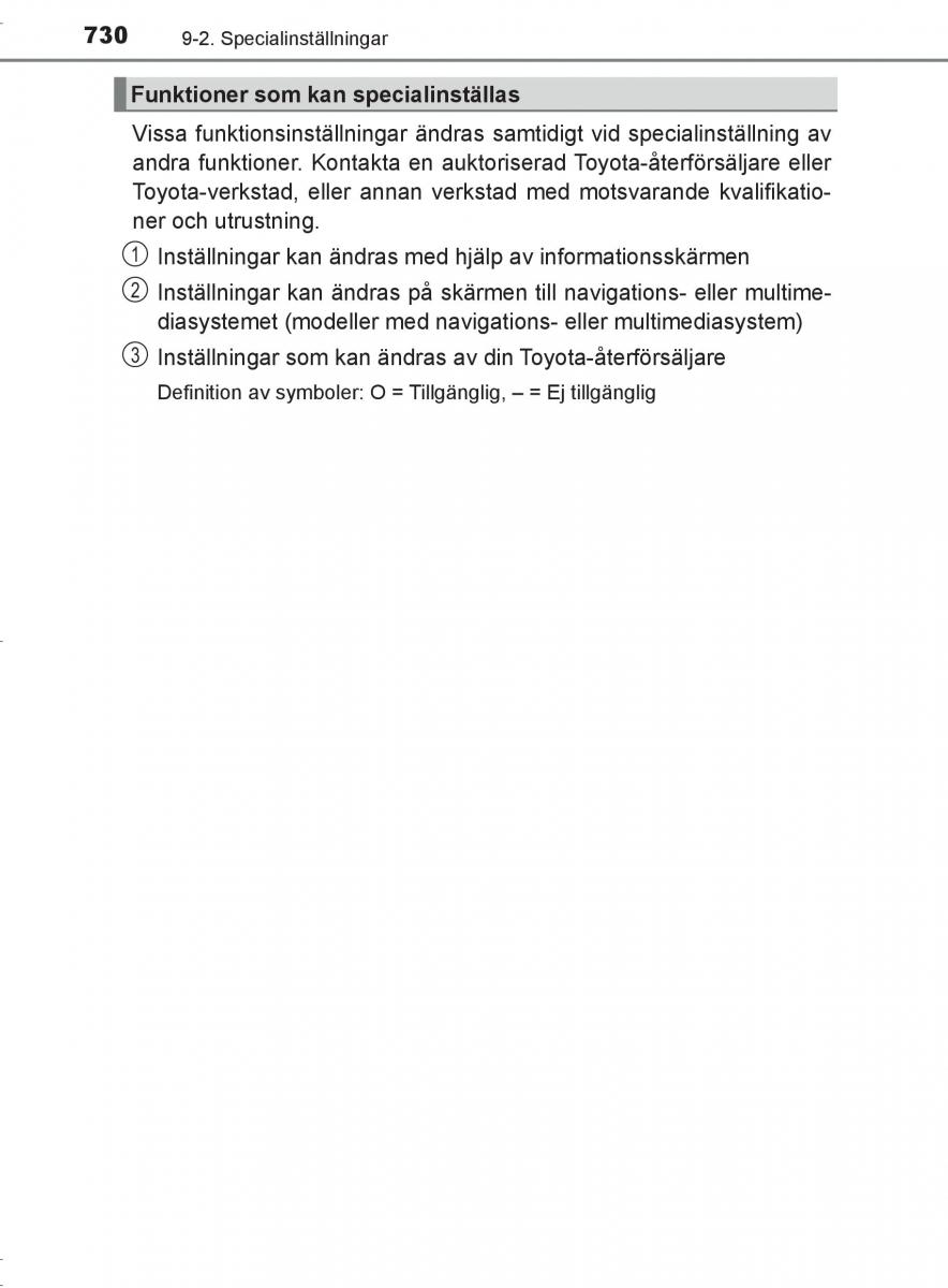 Toyota C HR instruktionsbok / page 730