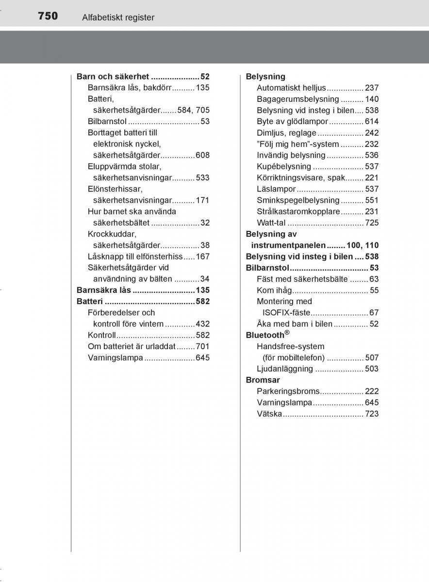 Toyota C HR instruktionsbok / page 750