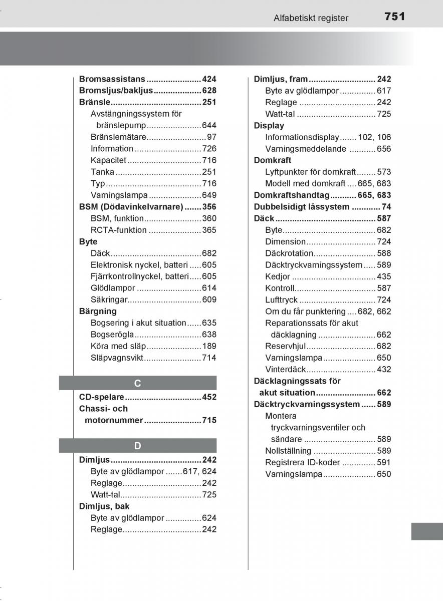 Toyota C HR instruktionsbok / page 751