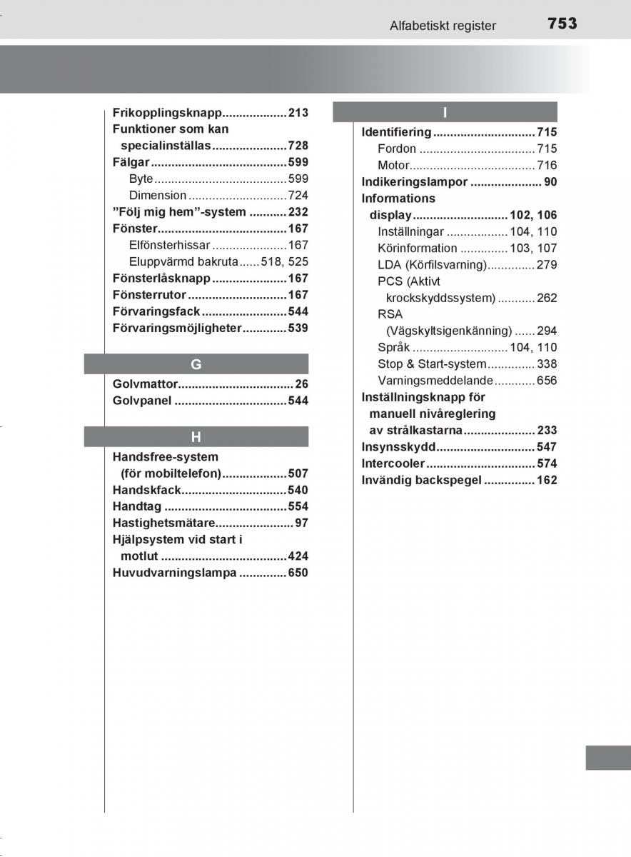 Toyota C HR instruktionsbok / page 753