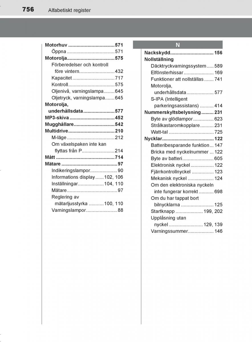 Toyota C HR instruktionsbok / page 756