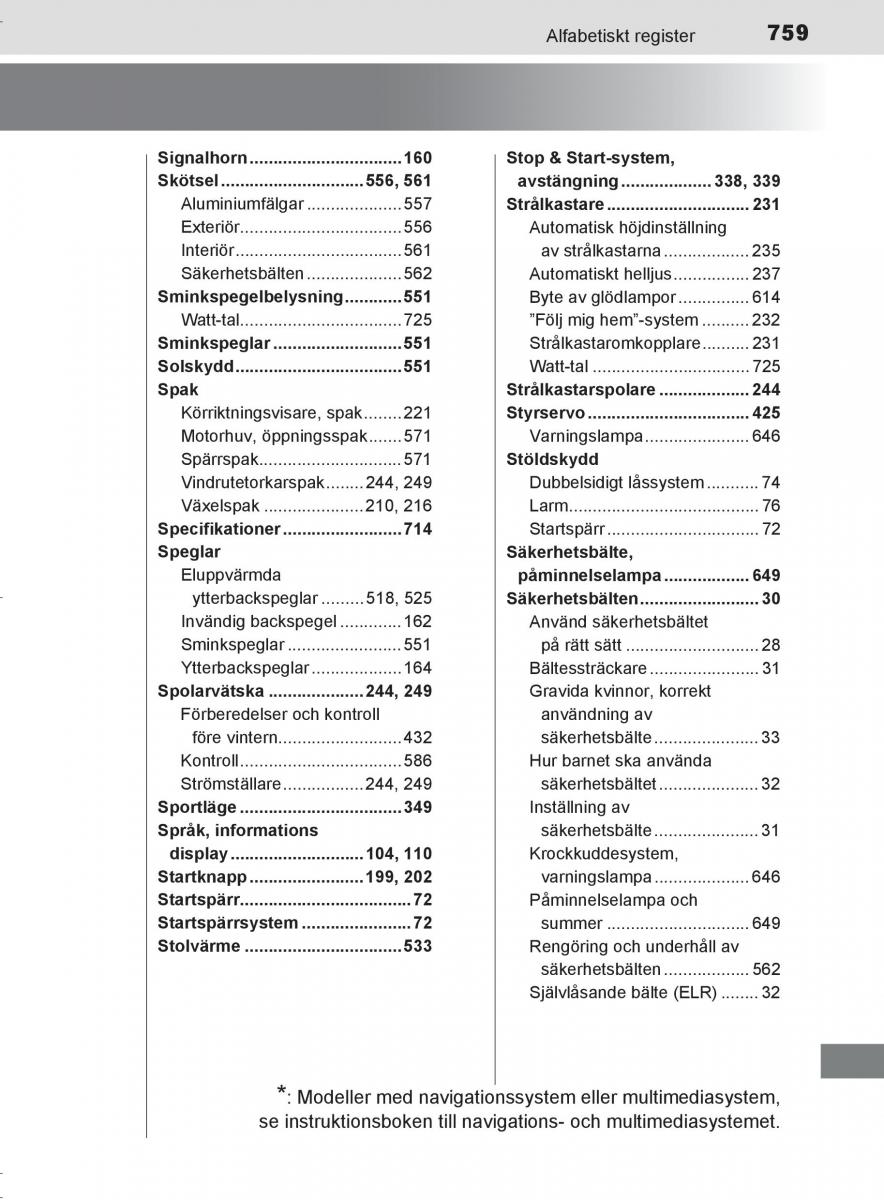 Toyota C HR instruktionsbok / page 759