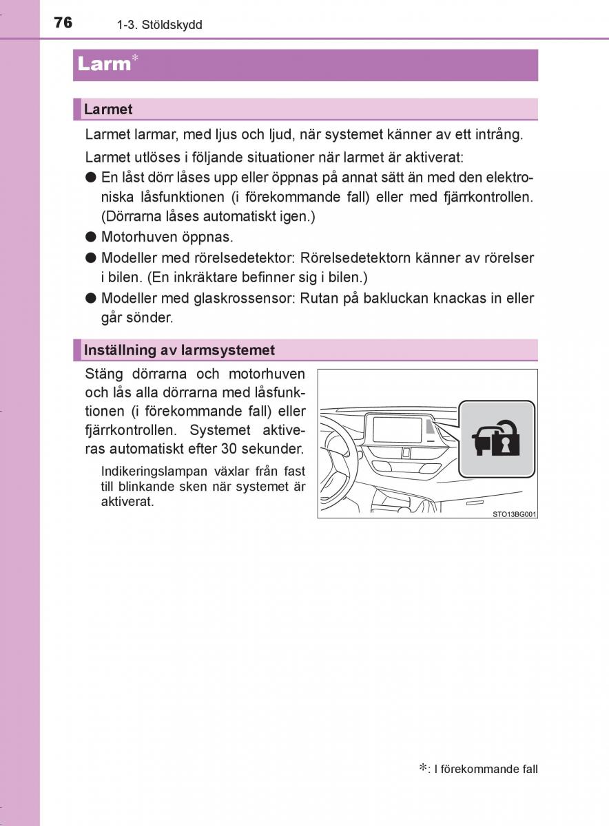 Toyota C HR instruktionsbok / page 76