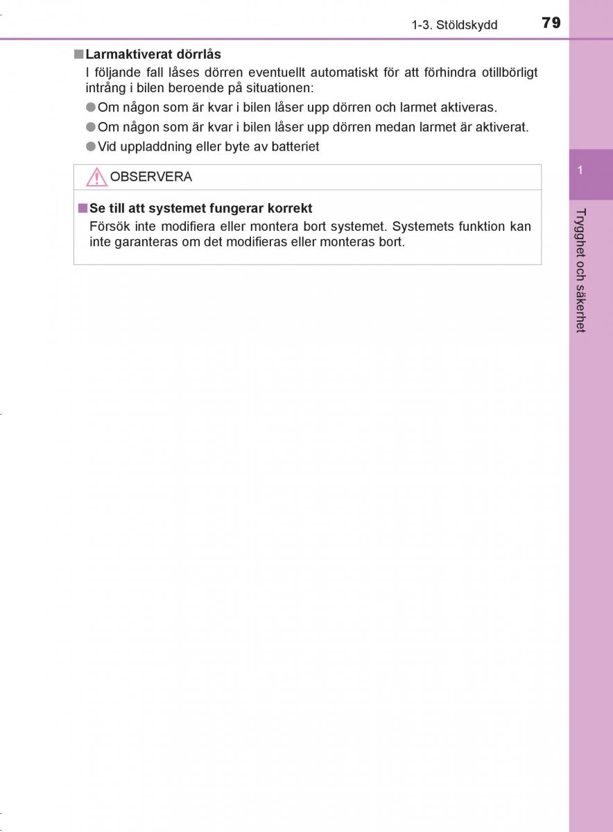 Toyota C HR instruktionsbok / page 79