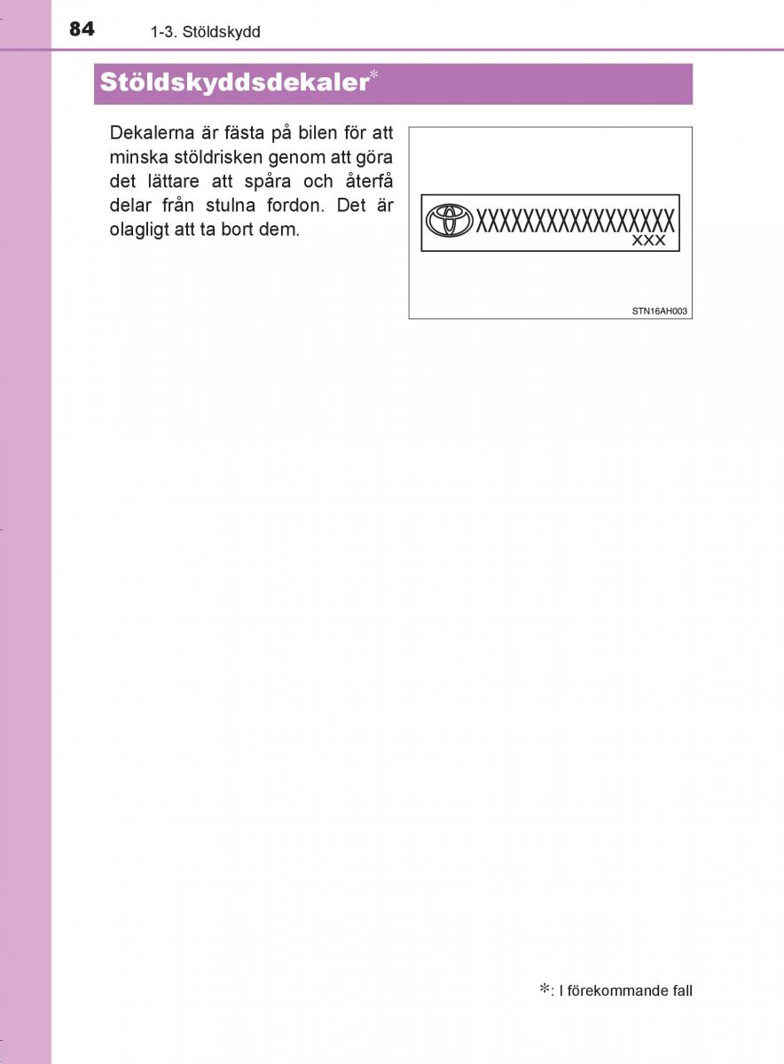 Toyota C HR instruktionsbok / page 84