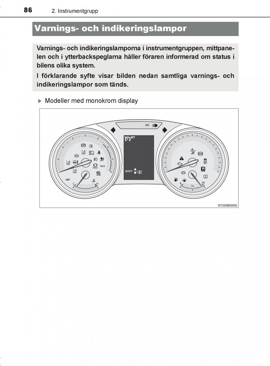 Toyota C HR instruktionsbok / page 86