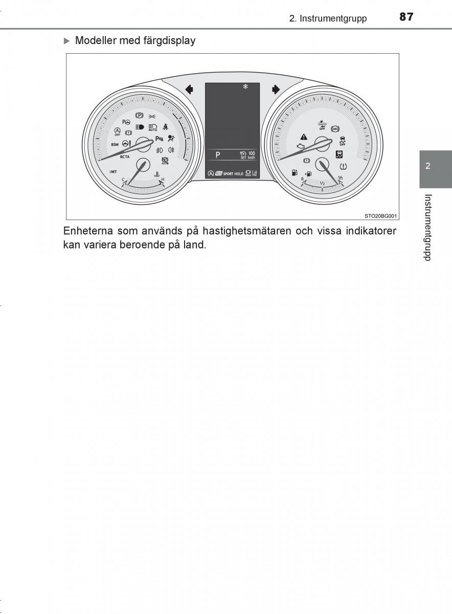 Toyota C HR instruktionsbok / page 87