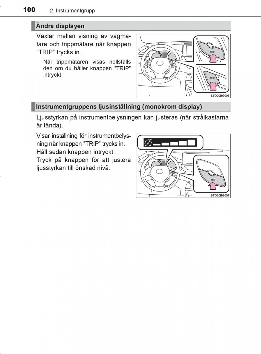 Toyota C HR instruktionsbok / page 100