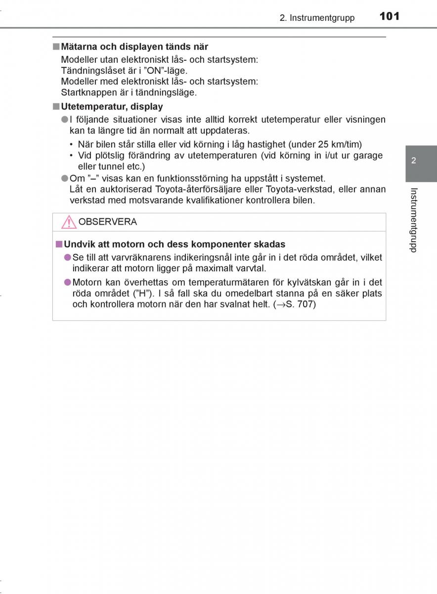 Toyota C HR instruktionsbok / page 101