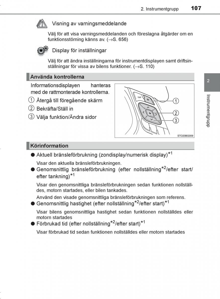 Toyota C HR instruktionsbok / page 107