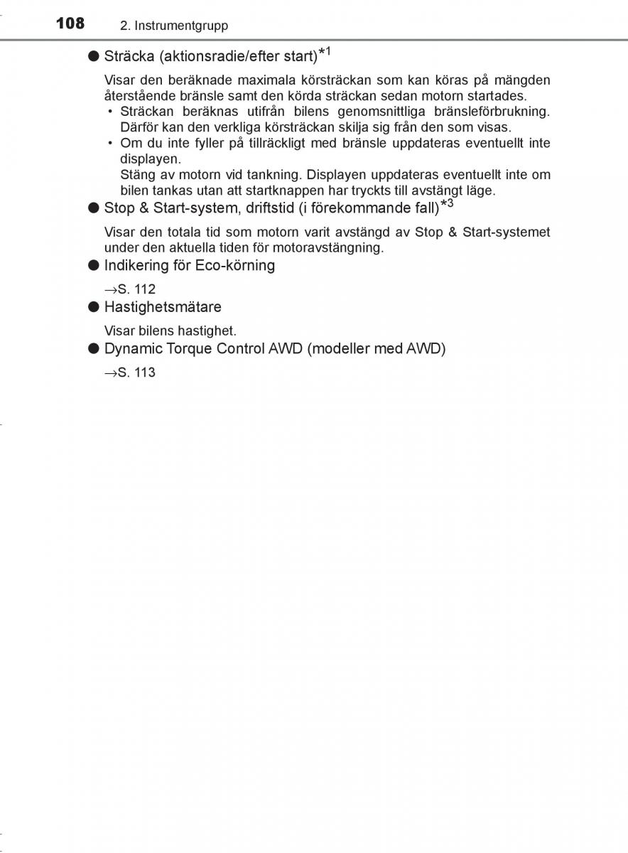 Toyota C HR instruktionsbok / page 108