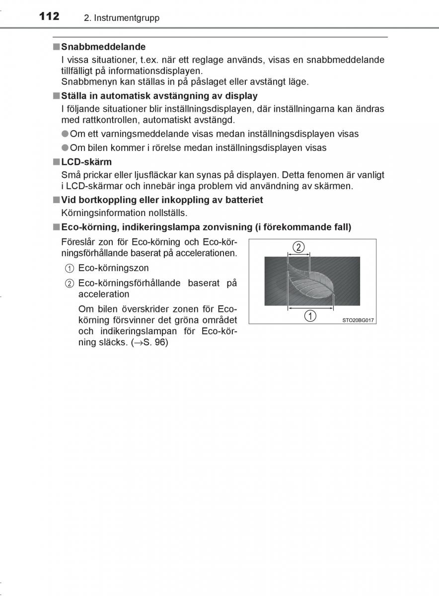 Toyota C HR instruktionsbok / page 112