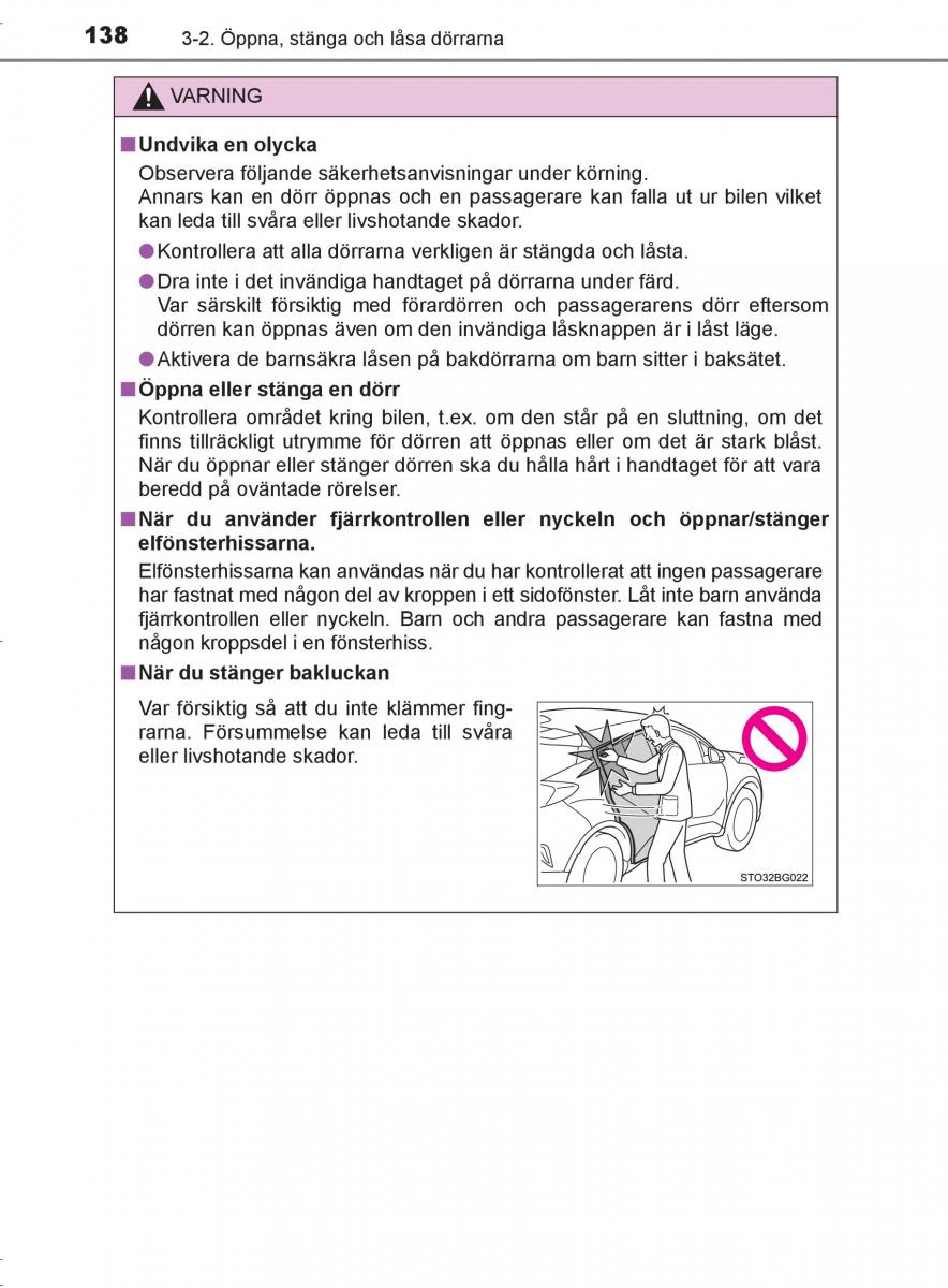 Toyota C HR instruktionsbok / page 138