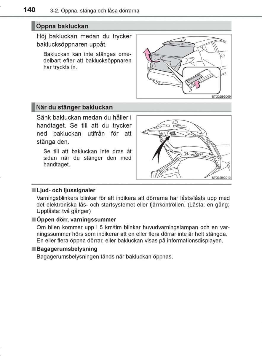 Toyota C HR instruktionsbok / page 140