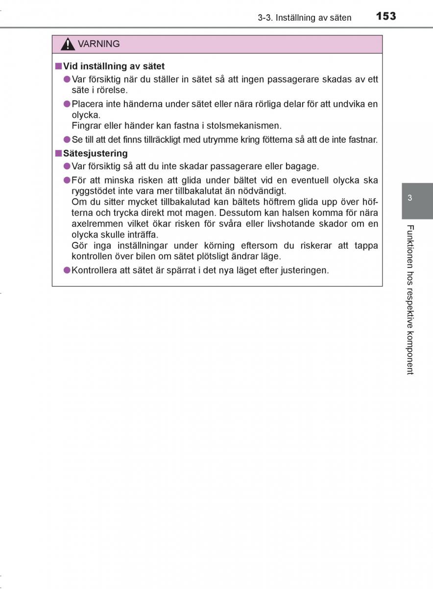 Toyota C HR instruktionsbok / page 153