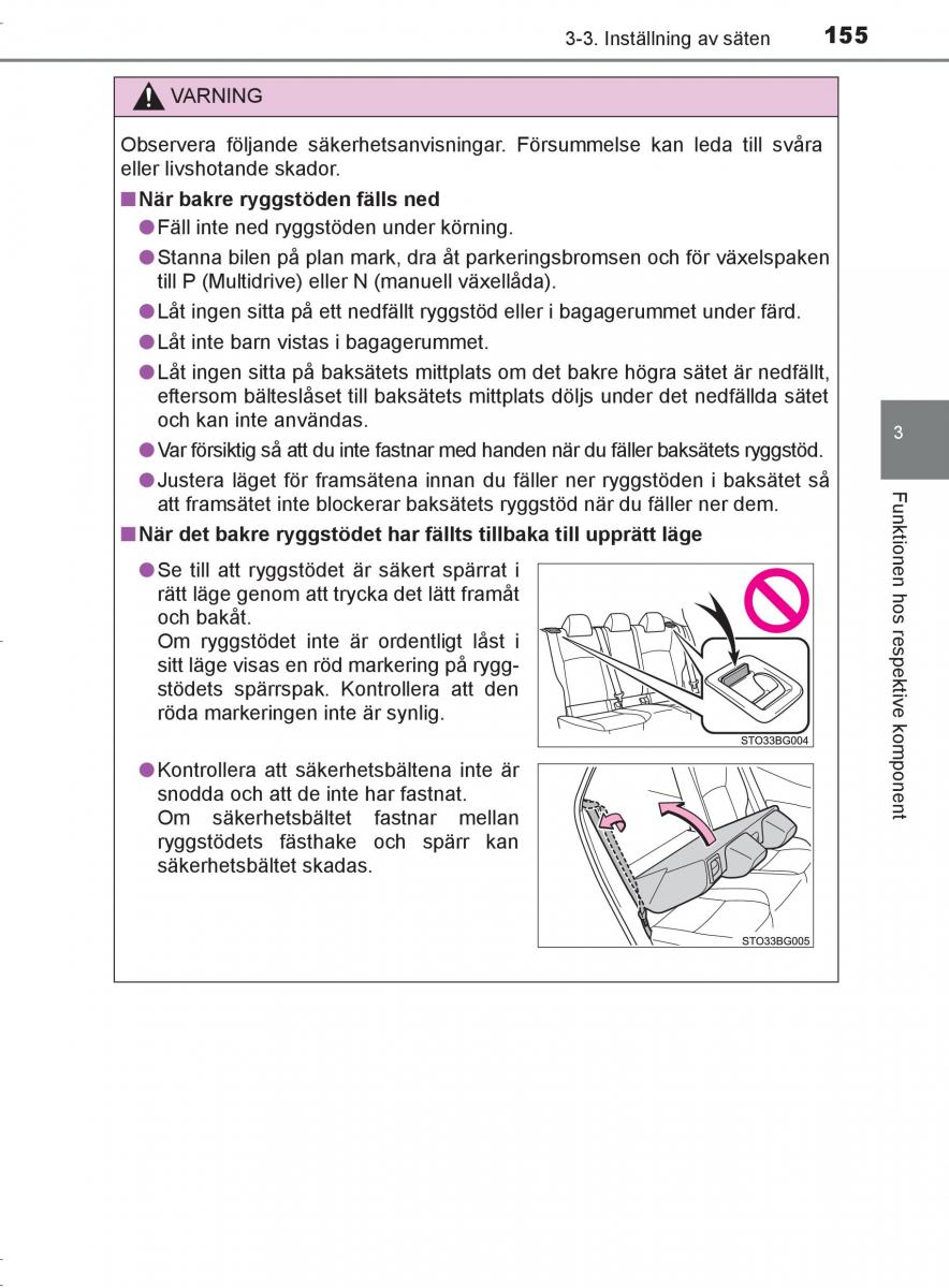 Toyota C HR instruktionsbok / page 155