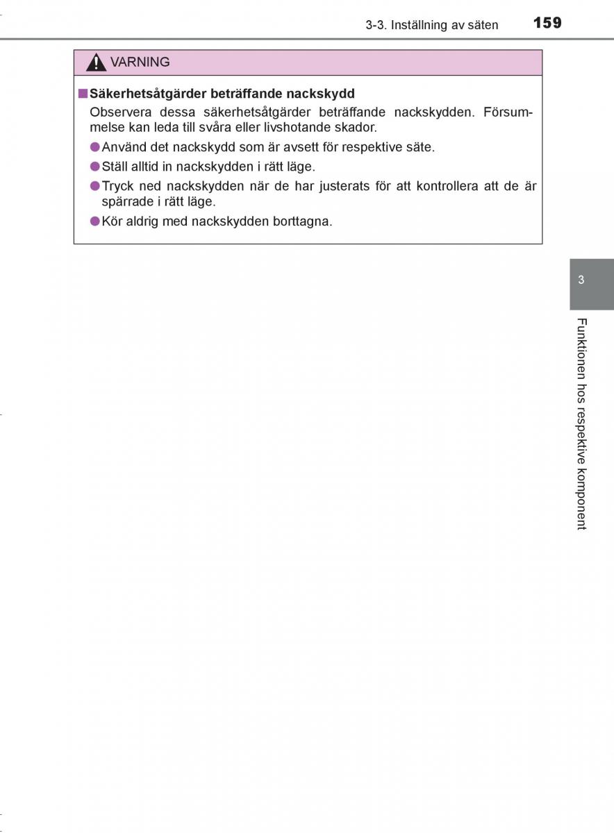 Toyota C HR instruktionsbok / page 159