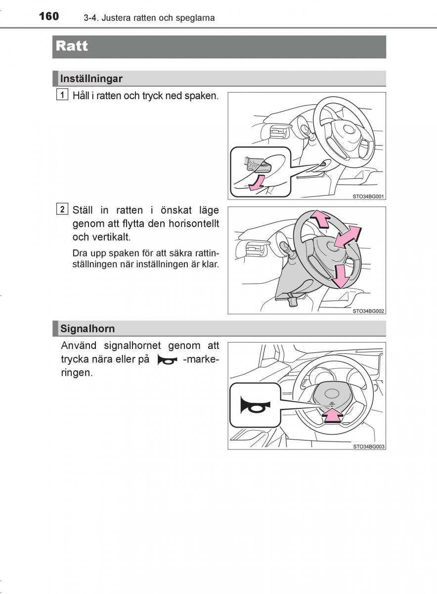 Toyota C HR instruktionsbok / page 160