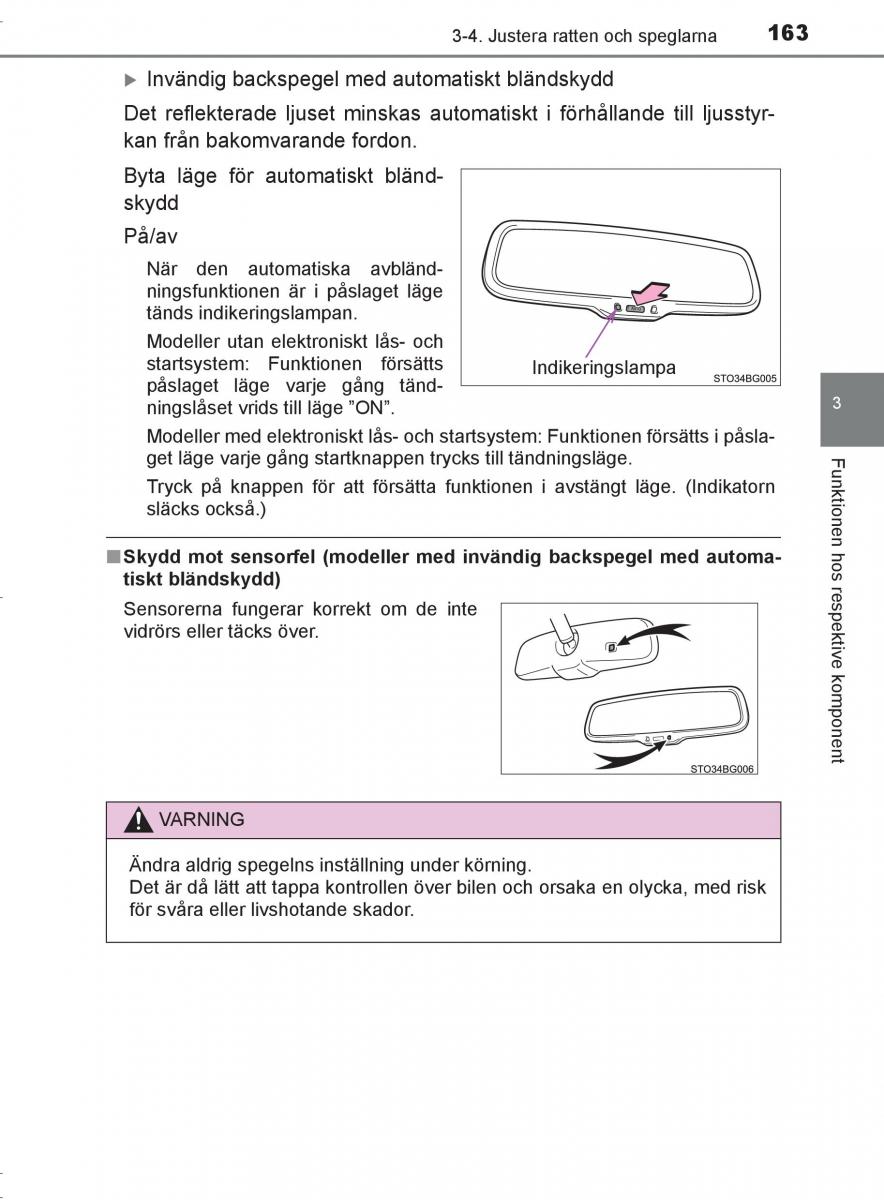 Toyota C HR instruktionsbok / page 163