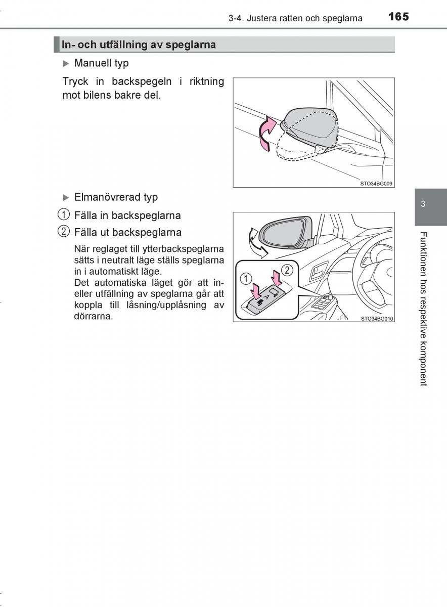 Toyota C HR instruktionsbok / page 165