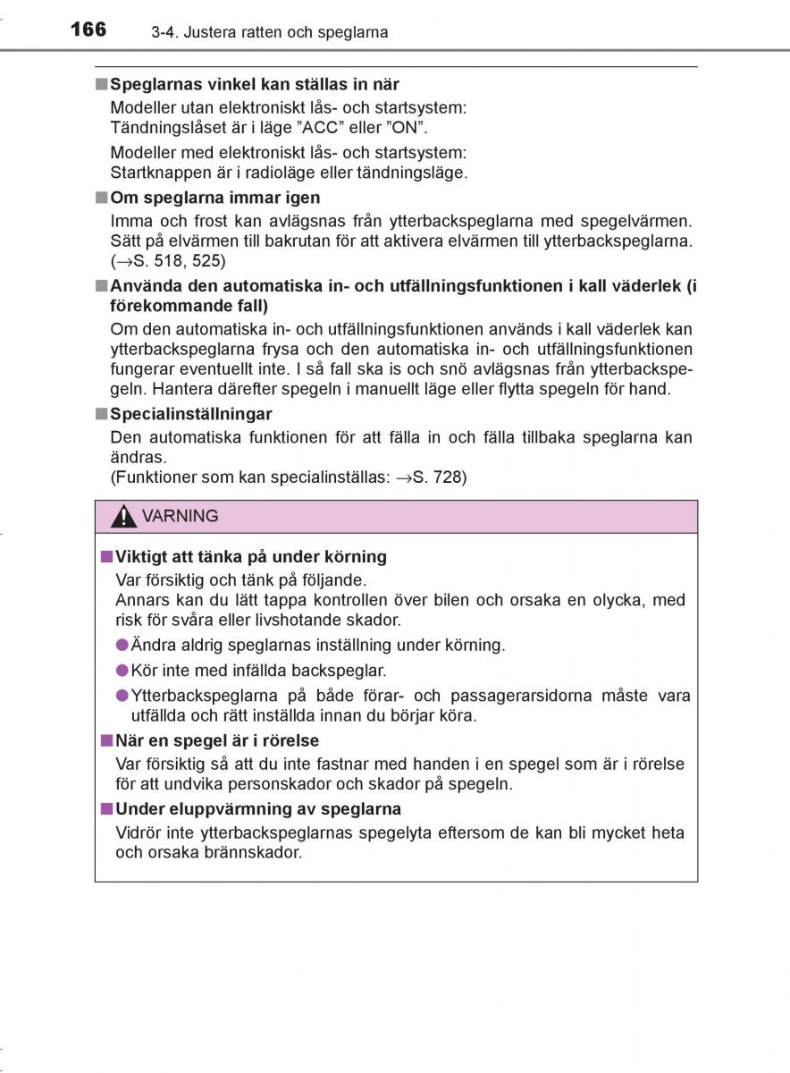 Toyota C HR instruktionsbok / page 166