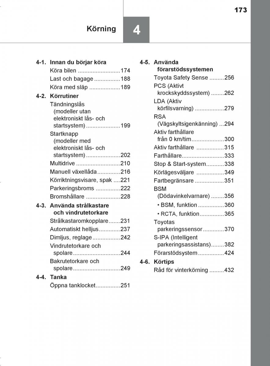 Toyota C HR instruktionsbok / page 173