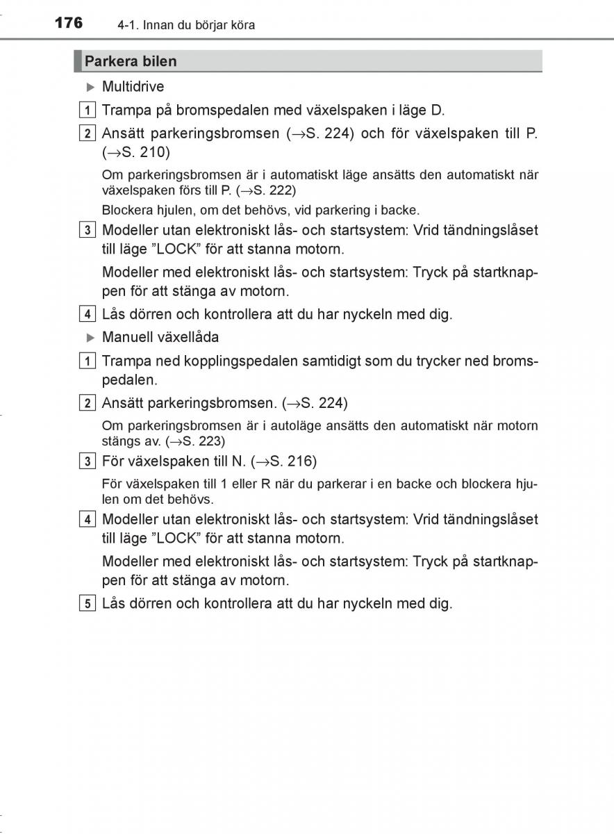 Toyota C HR instruktionsbok / page 176