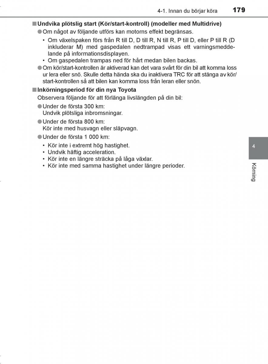 Toyota C HR instruktionsbok / page 179