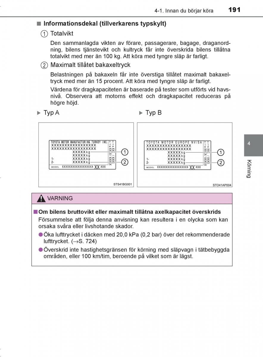 Toyota C HR instruktionsbok / page 191