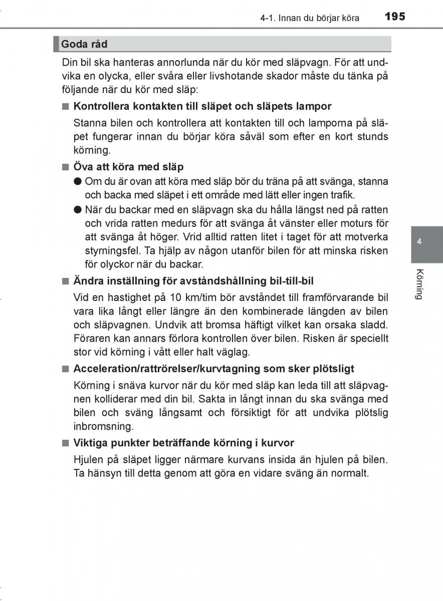 Toyota C HR instruktionsbok / page 195