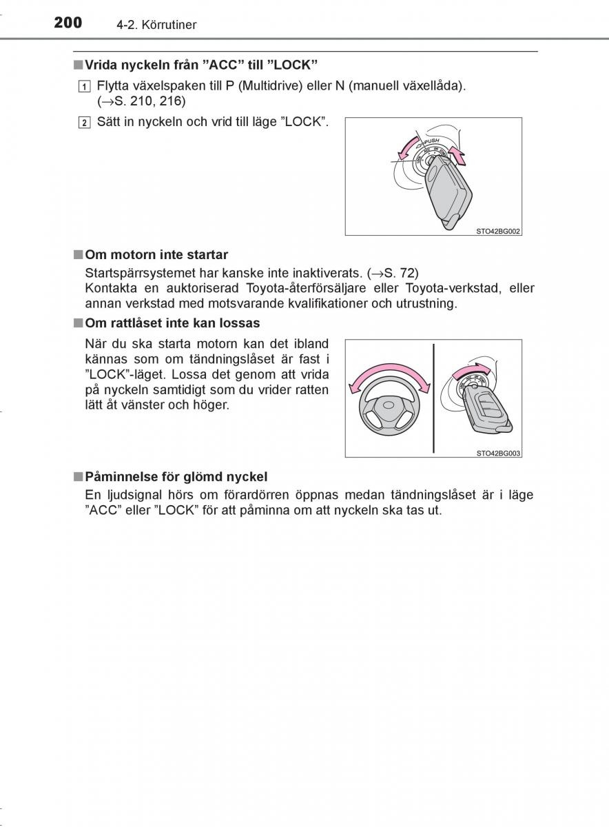 Toyota C HR instruktionsbok / page 200