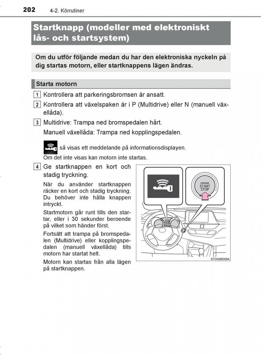 Toyota C HR instruktionsbok / page 202