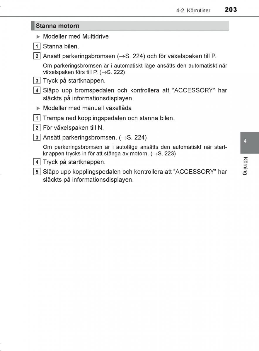 Toyota C HR instruktionsbok / page 203