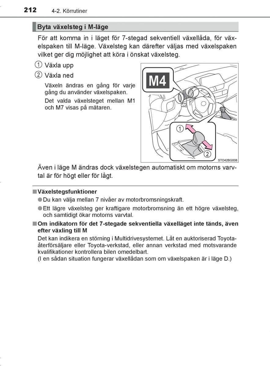 Toyota C HR instruktionsbok / page 212