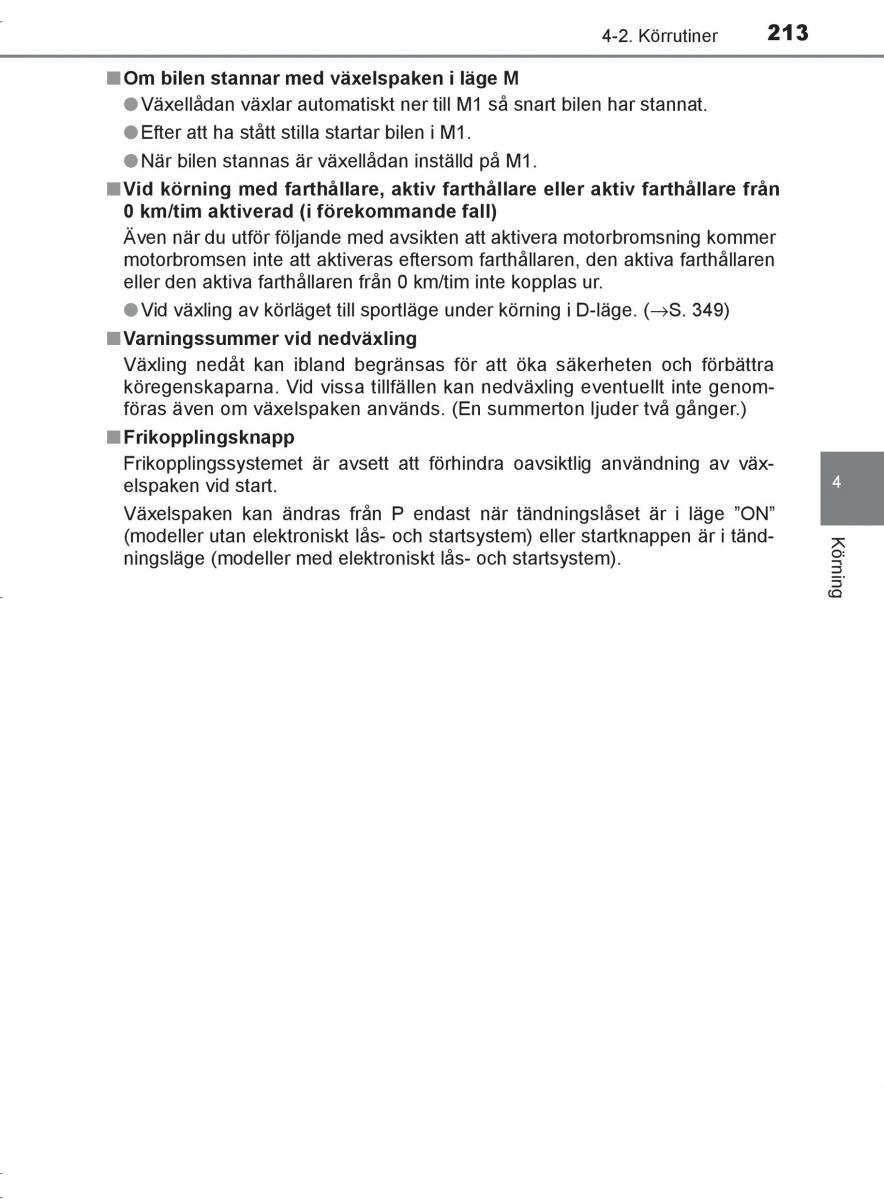 Toyota C HR instruktionsbok / page 213