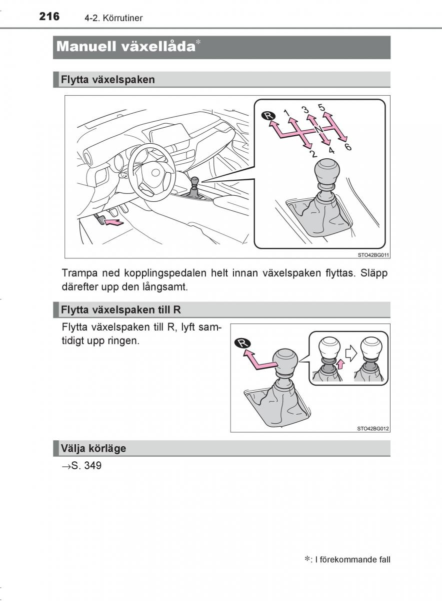 Toyota C HR instruktionsbok / page 216