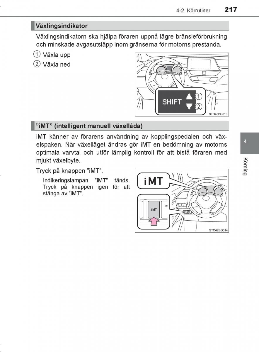 Toyota C HR instruktionsbok / page 217