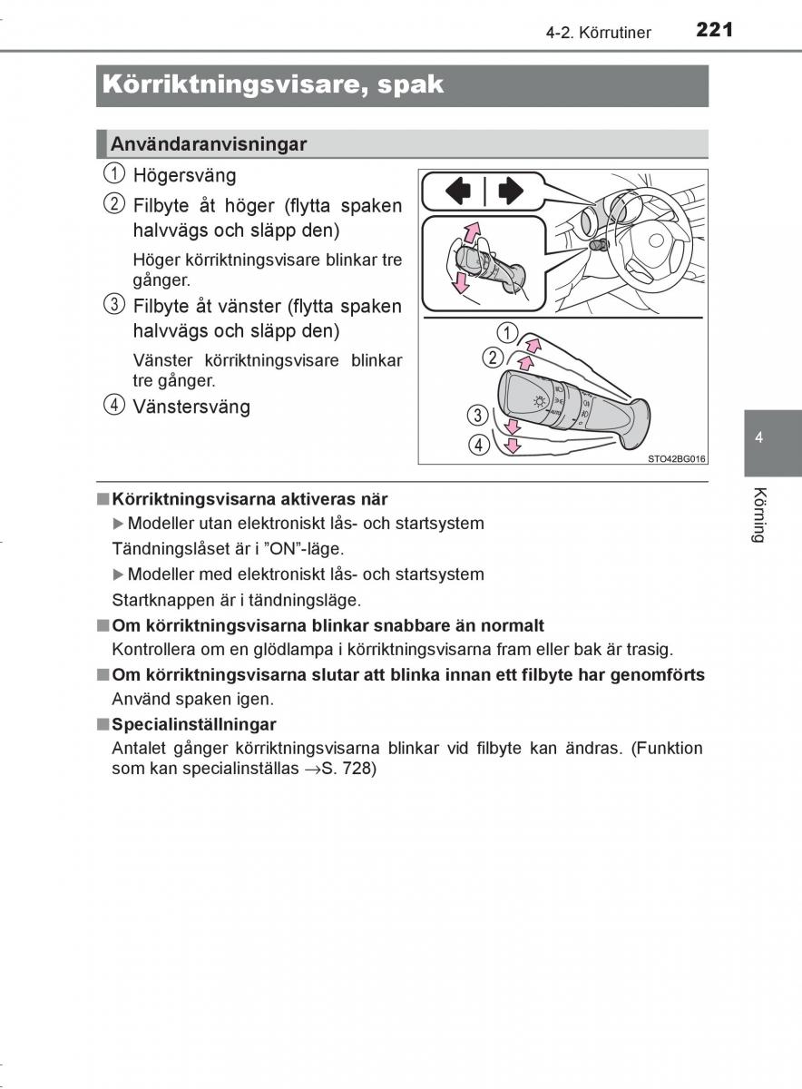 Toyota C HR instruktionsbok / page 221