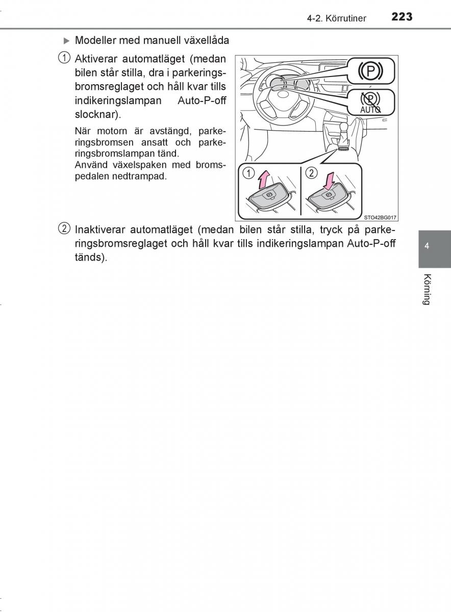 Toyota C HR instruktionsbok / page 223