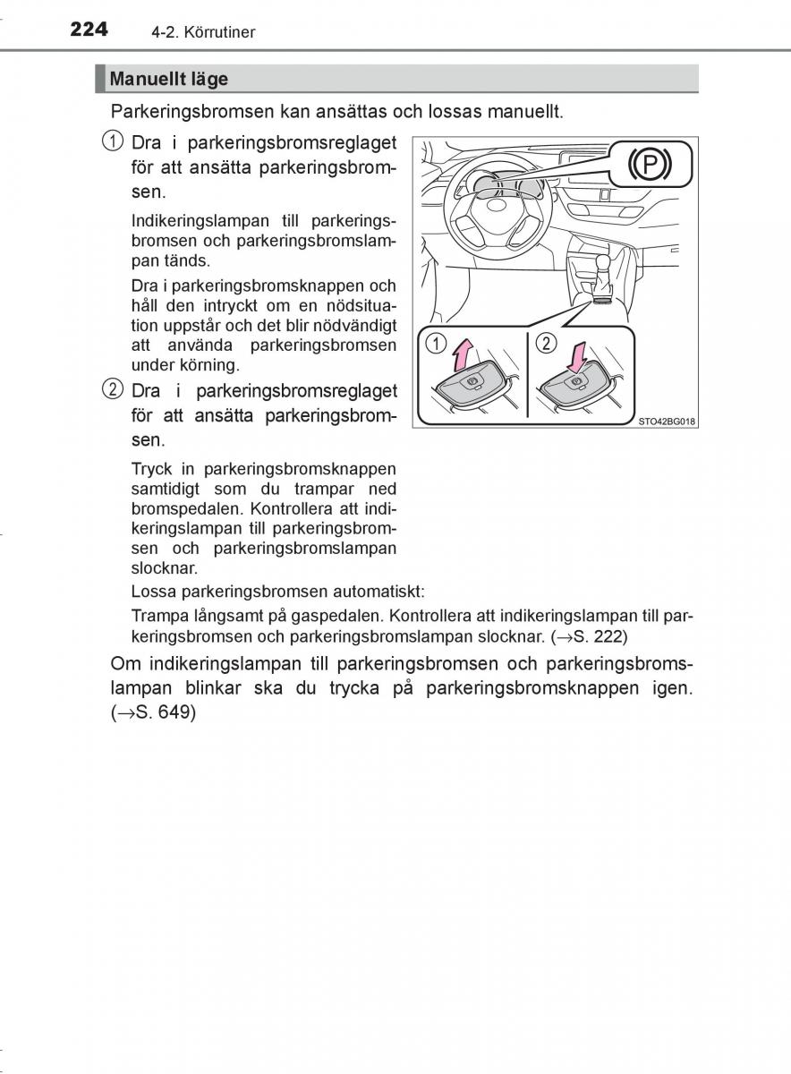 Toyota C HR instruktionsbok / page 224