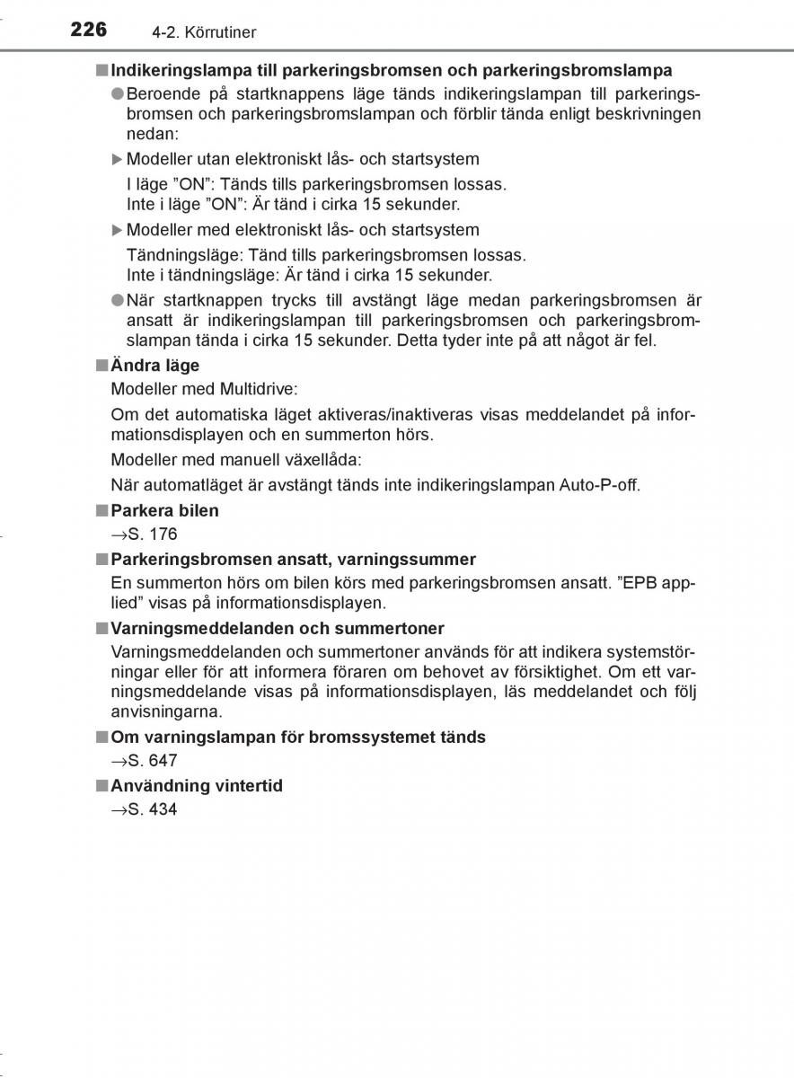 Toyota C HR instruktionsbok / page 226