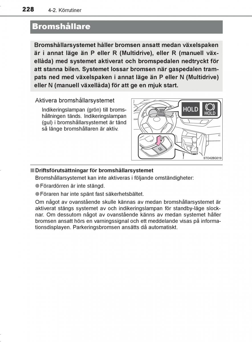 Toyota C HR instruktionsbok / page 228