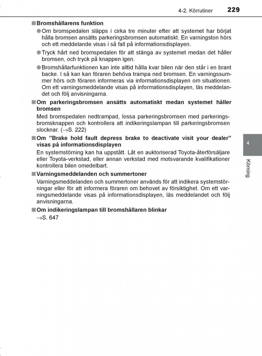 Toyota C HR instruktionsbok / page 229