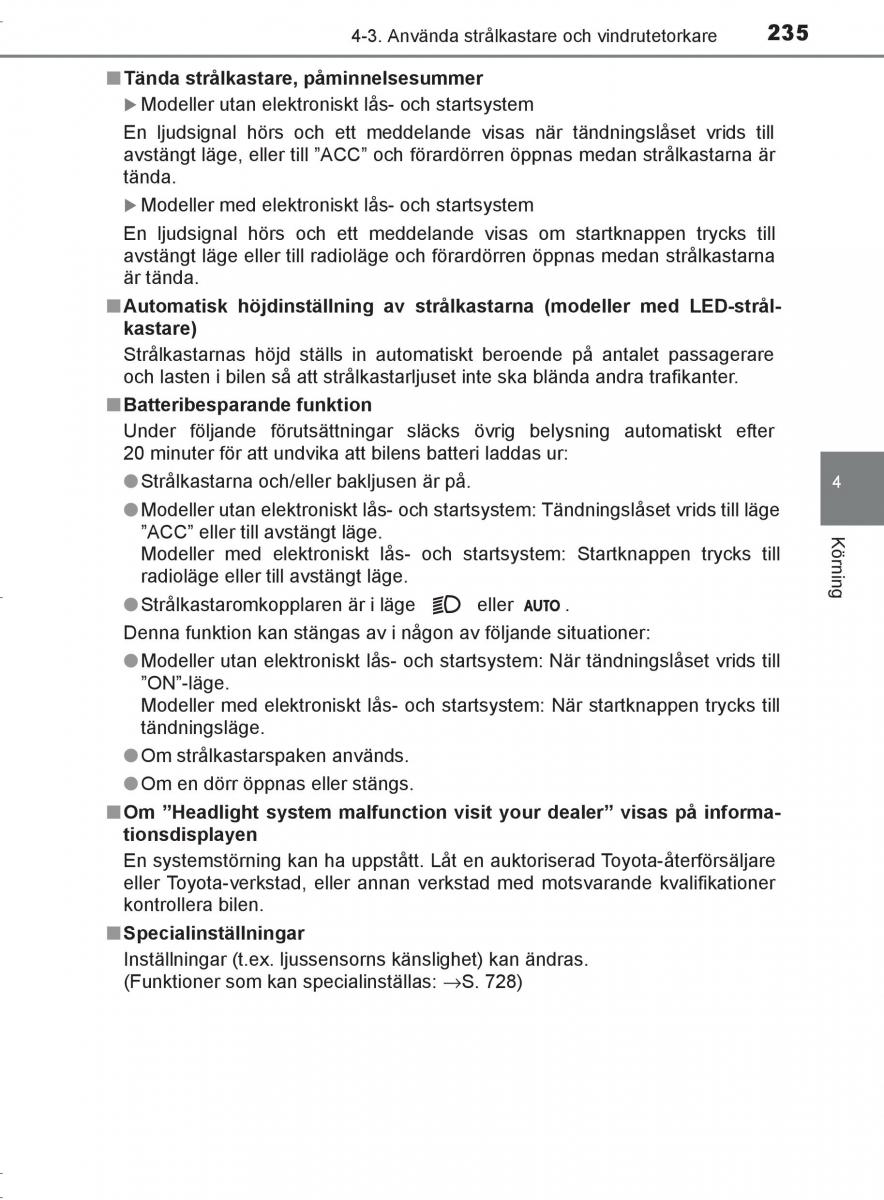 Toyota C HR instruktionsbok / page 235