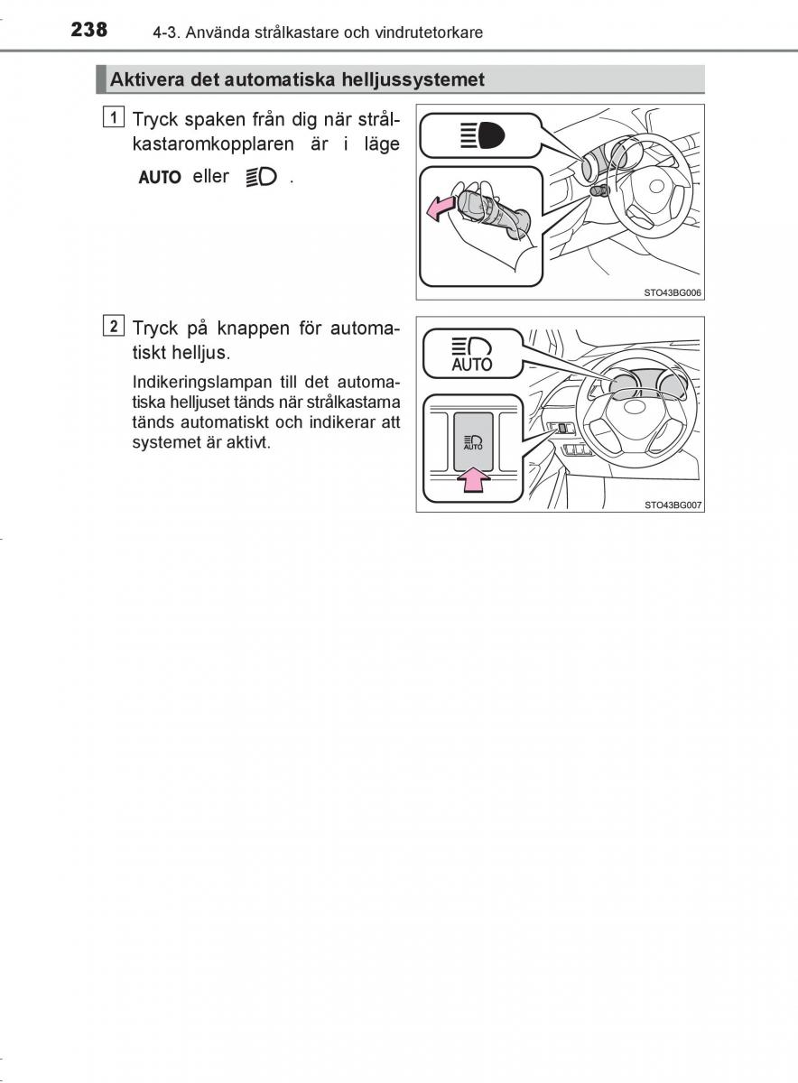 Toyota C HR instruktionsbok / page 238