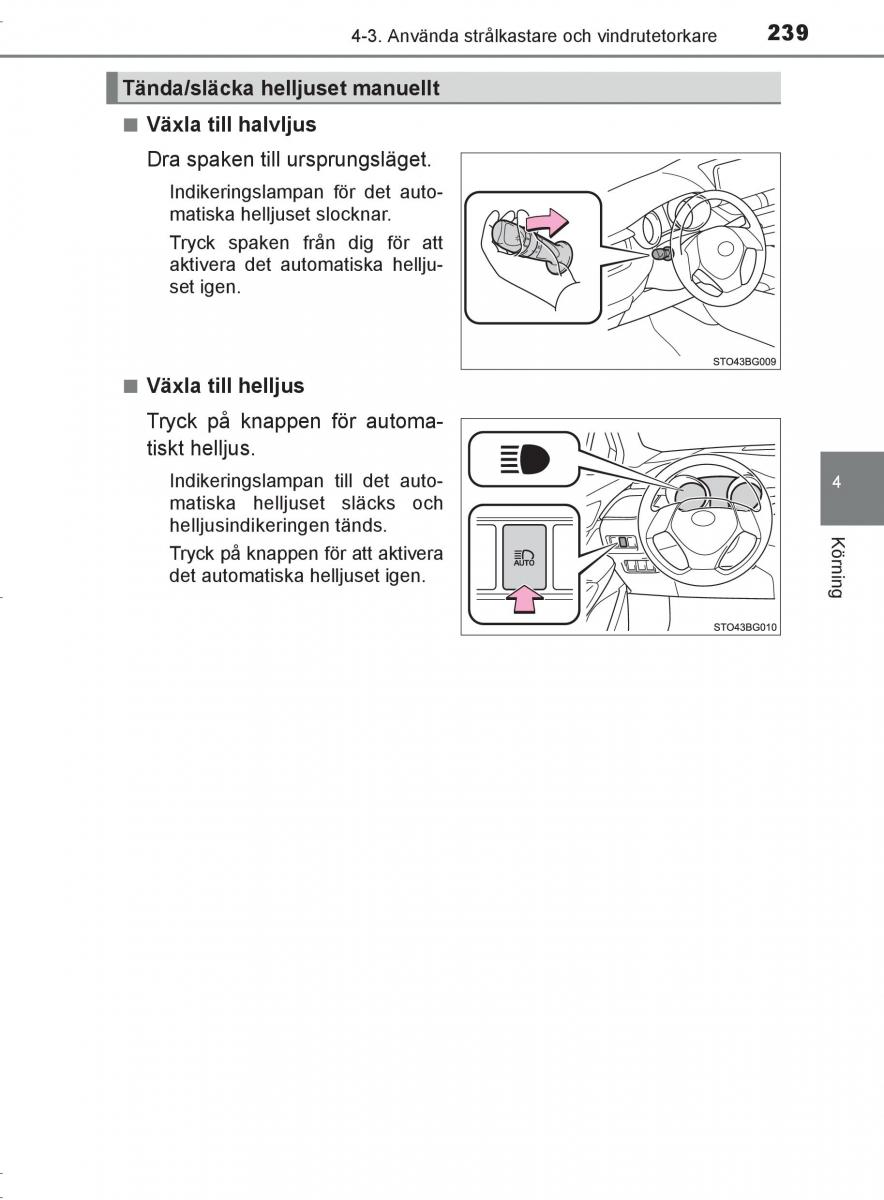 Toyota C HR instruktionsbok / page 239