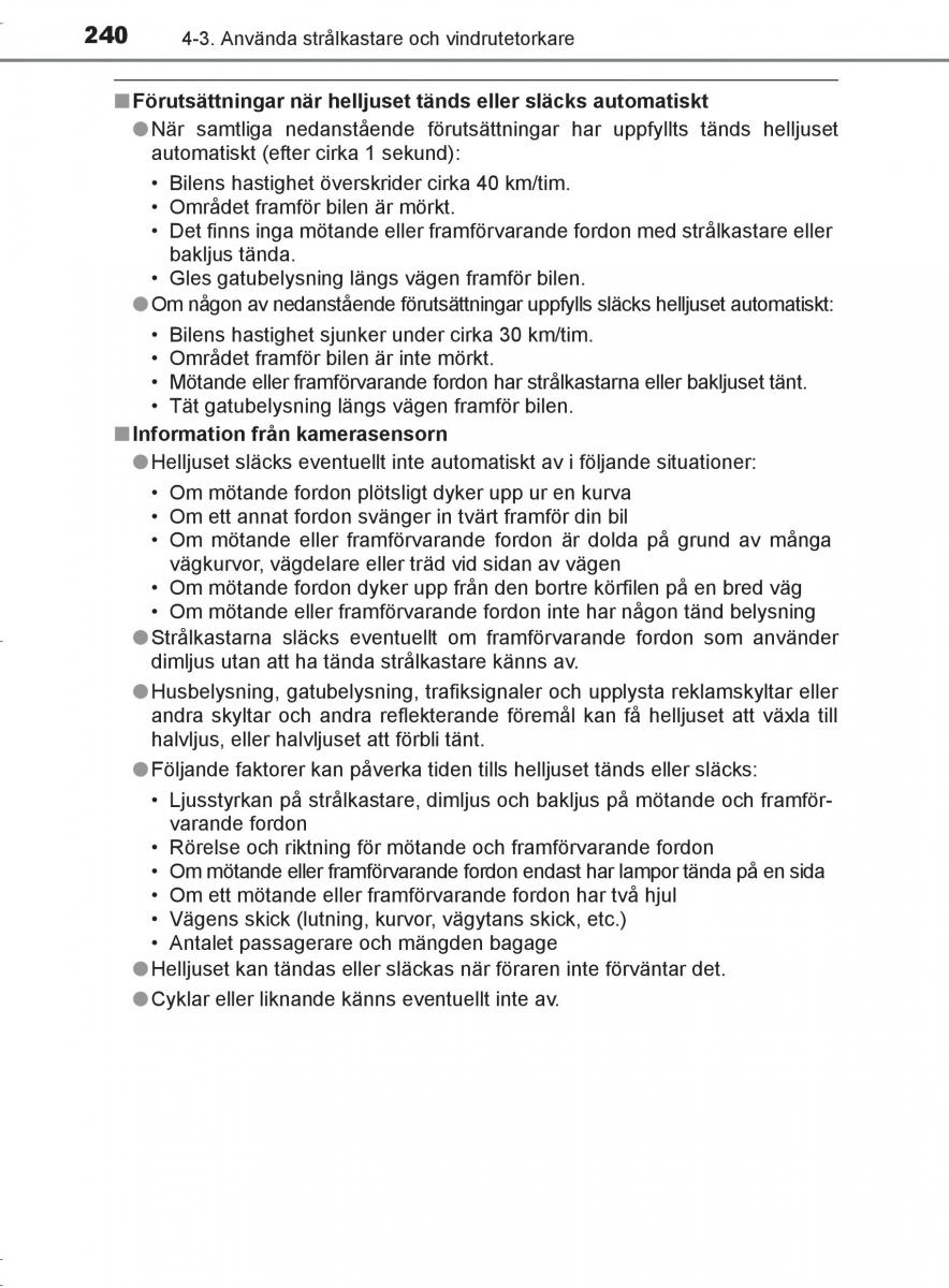 Toyota C HR instruktionsbok / page 240