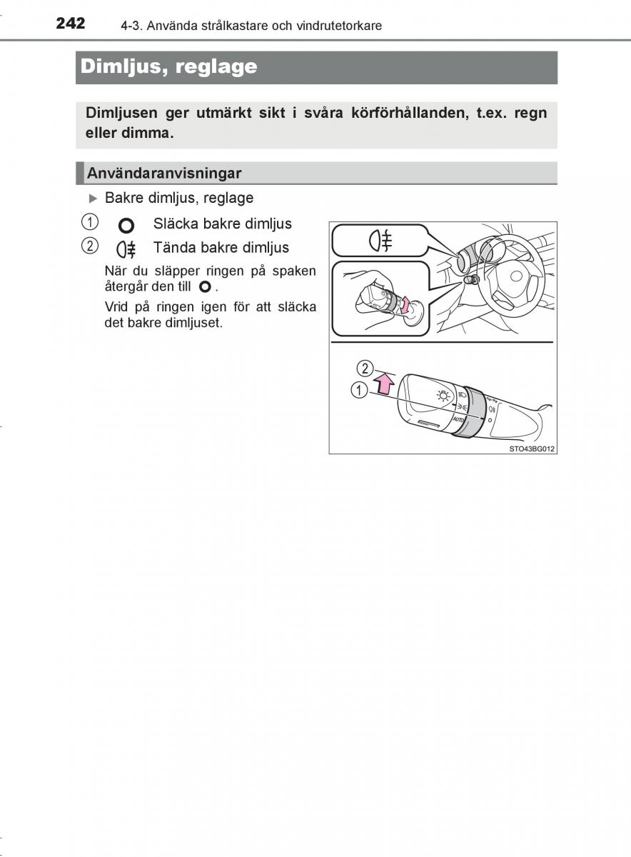 Toyota C HR instruktionsbok / page 242