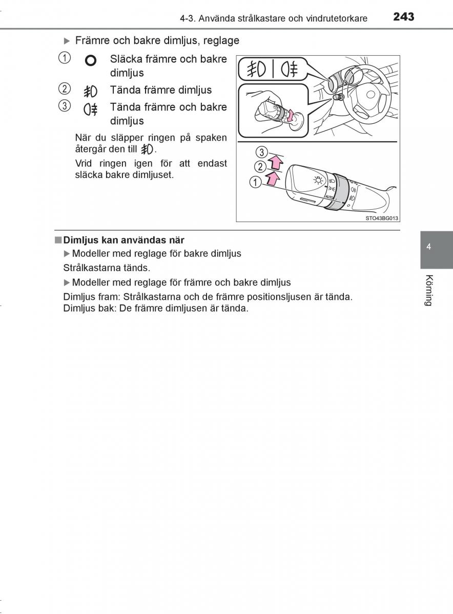 Toyota C HR instruktionsbok / page 243