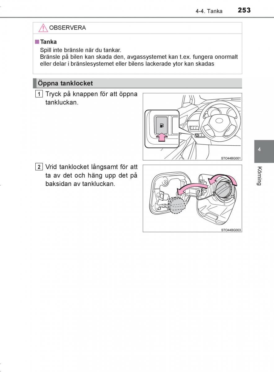 Toyota C HR instruktionsbok / page 253